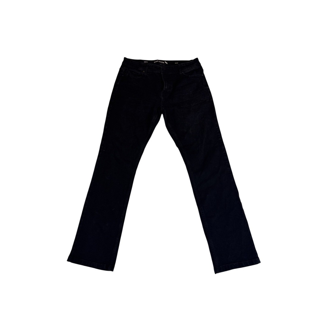 Stone Falcon‎ Jeans Mens 34x32 Black Slim Fit Stretch Denim Pants Modern Casual